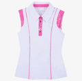 OATH AND IRON | Ashley Herrera Women’s White & Pink Performance Polo